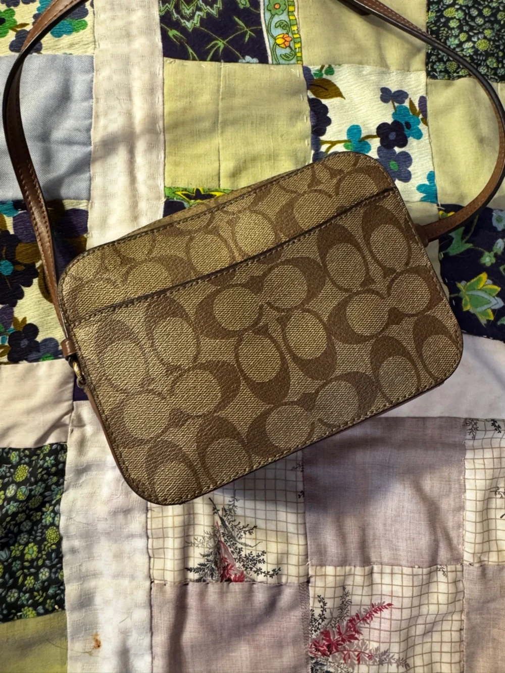 Authentic Coach Mini Camera Bag in Signature Coated Canvas